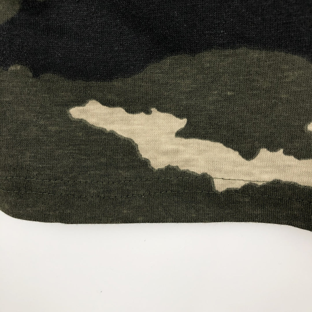 TRAIL CREST Woodland Camo T-Shirt, Men's Size M (approx.) cotton Khaki type Vintage Second Hand