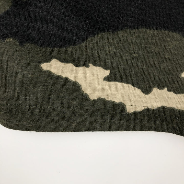 TRAIL CREST Woodland Camo T-Shirt, Men's Size M (approx.) cotton Khaki type Vintage Second Hand