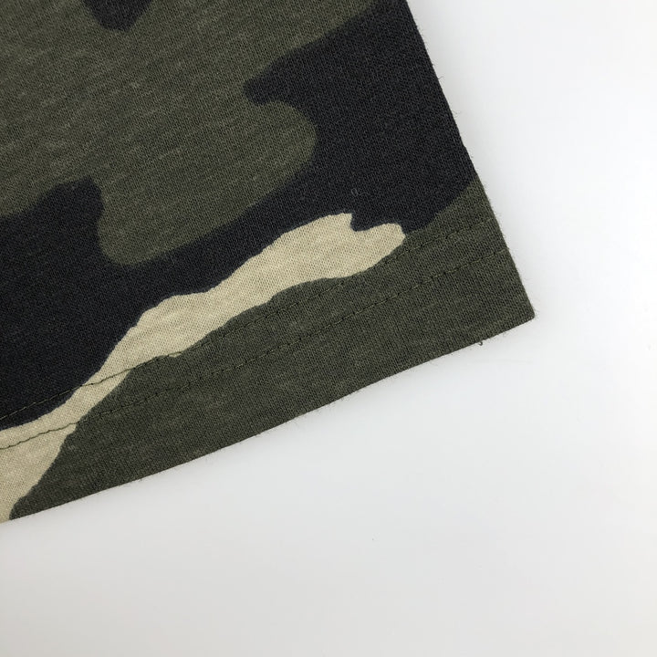 TRAIL CREST Woodland Camo T-Shirt, Men's Size M (approx.) cotton Khaki type Vintage Second Hand