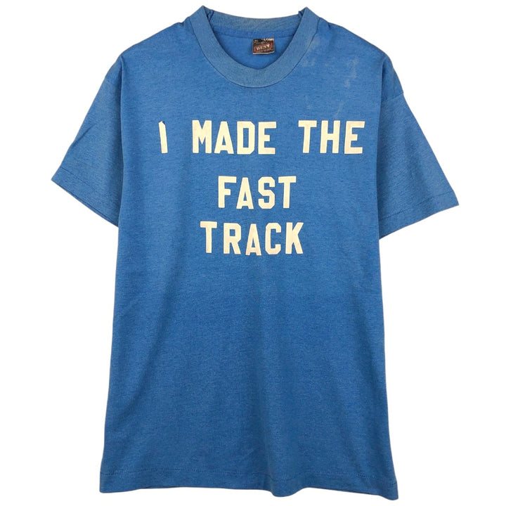90'S Fruit of the Loom Best Message Print T-Shirt Made in USA Men's XL Vintage cotton blue type Vintage Second Hand