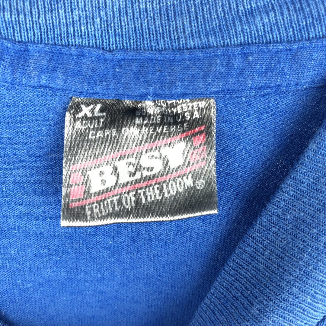90'S Fruit of the Loom Best Message Print T-Shirt Made in USA Men's XL Vintage cotton blue type Vintage Second Hand