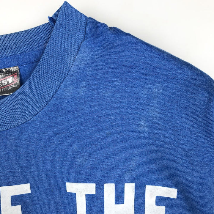 90'S Fruit of the Loom Best Message Print T-Shirt Made in USA Men's XL Vintage cotton blue type Vintage Second Hand