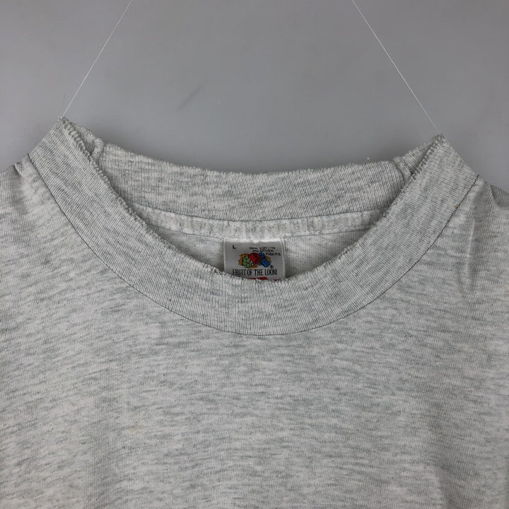 90'S Fruit of the Loom College T-shirt, Made in USA, Men's L size, Vintage cotton gray type Vintage Second Hand