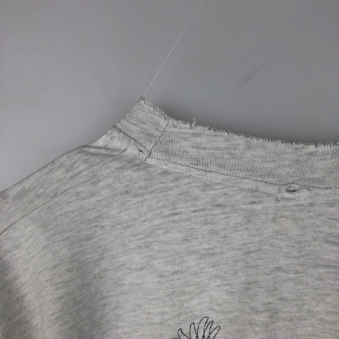 90'S Fruit of the Loom College T-shirt, Made in USA, Men's L size, Vintage cotton gray type Vintage Second Hand