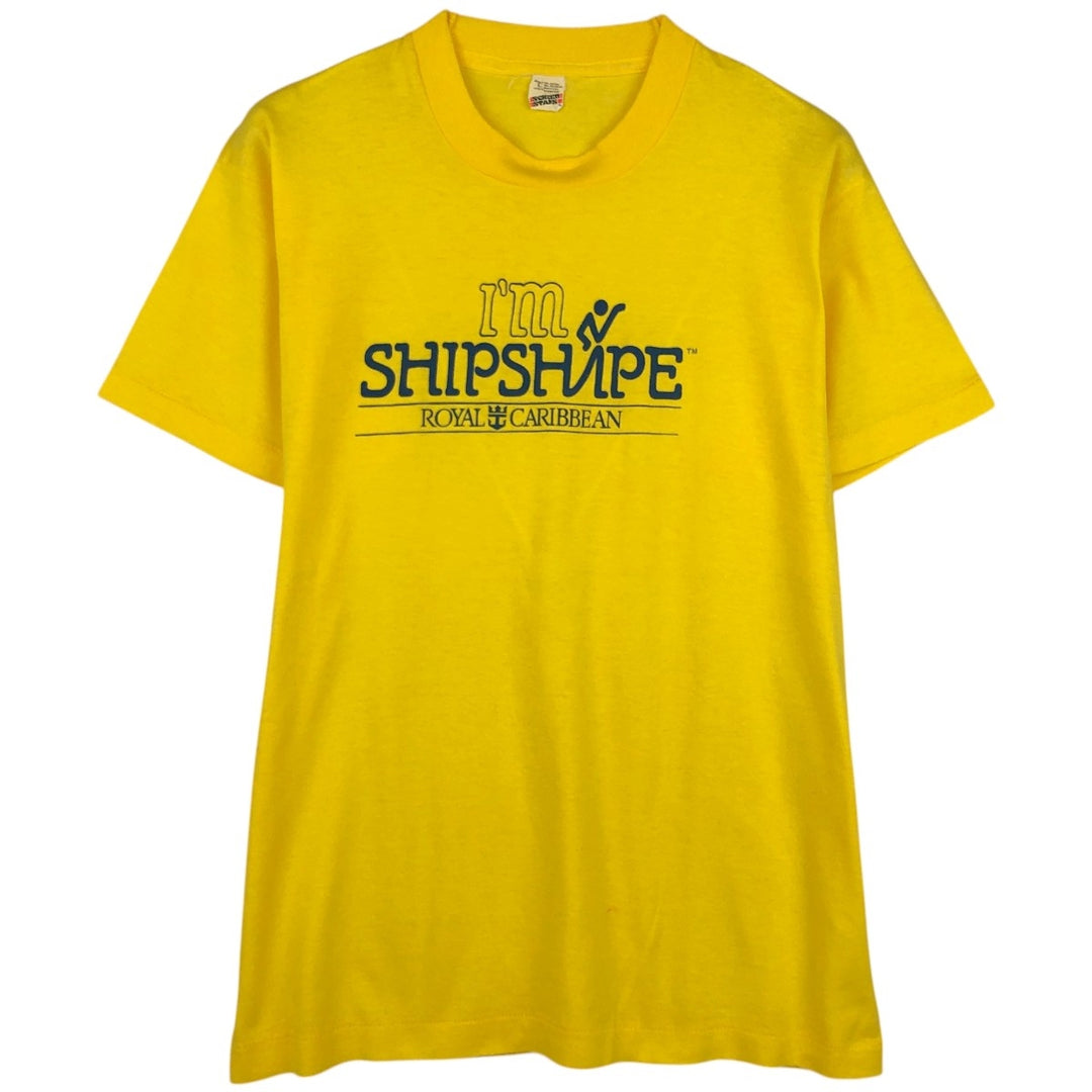 80'S SCREEN STARS Printed T-shirt Made in USA Men's L Vintage cotton yellow type Vintage Second Hand