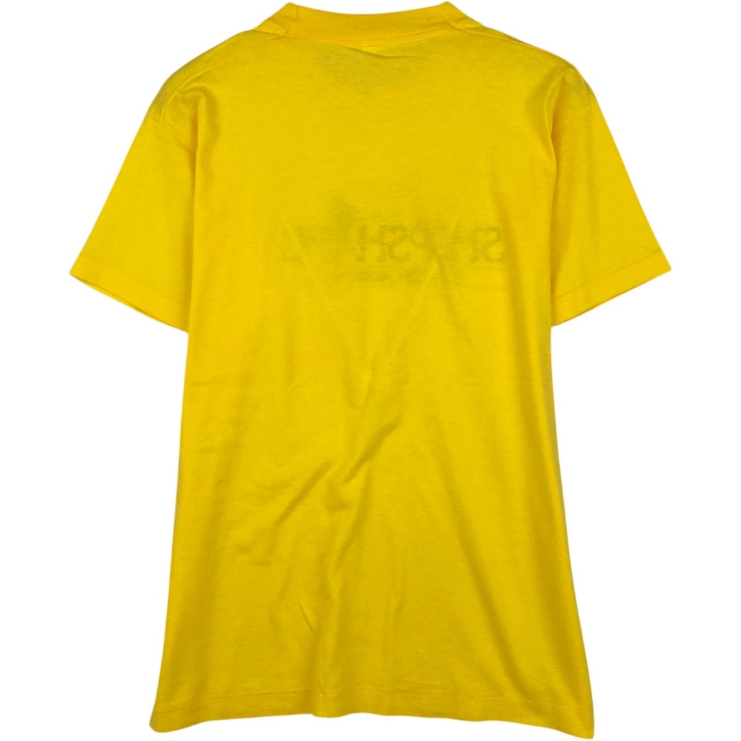 80'S SCREEN STARS Printed T-shirt Made in USA Men's L Vintage cotton yellow type Vintage Second Hand