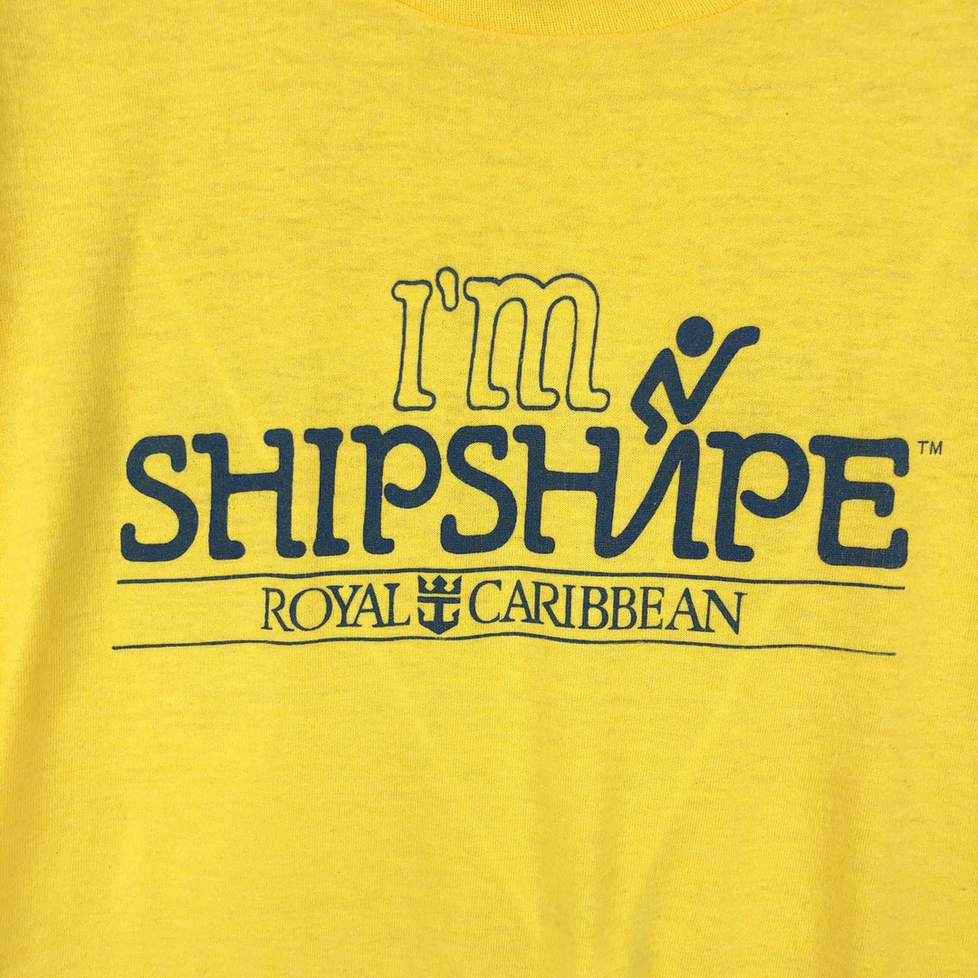 80'S SCREEN STARS Printed T-shirt Made in USA Men's L Vintage cotton yellow type Vintage Second Hand