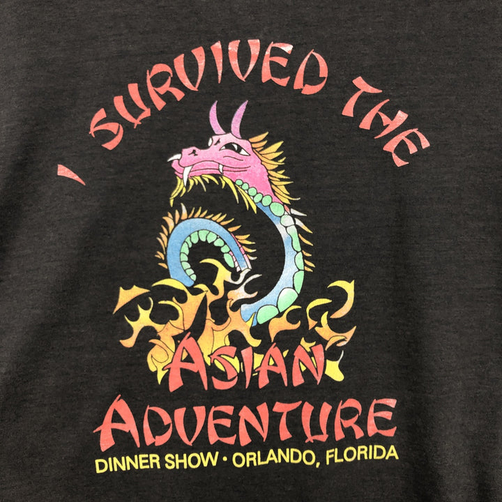 90'S Fruit of the Loom Best Dragon Pattern Print T-Shirt, Made in USA, Men's XL equivalent, Vintage cotton black type Vintage Second Hand