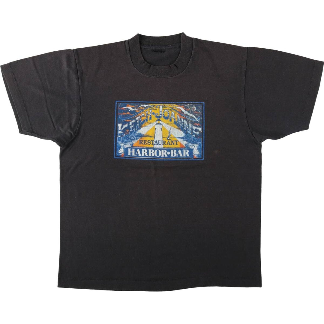 Printed T-shirt, men's size XL unclear black type Vintage Second Hand