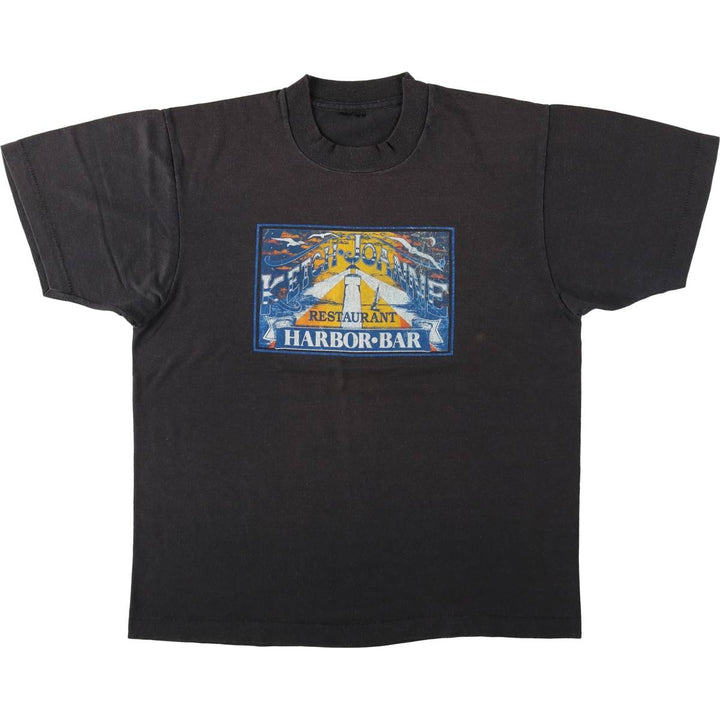Printed T-shirt, men's size XL unclear black type Vintage Second Hand