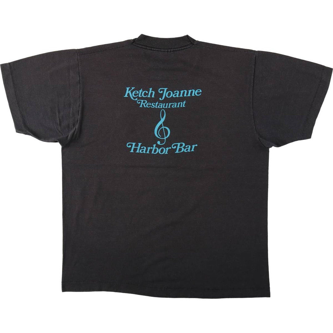 Printed T-shirt, men's size XL unclear black type Vintage Second Hand