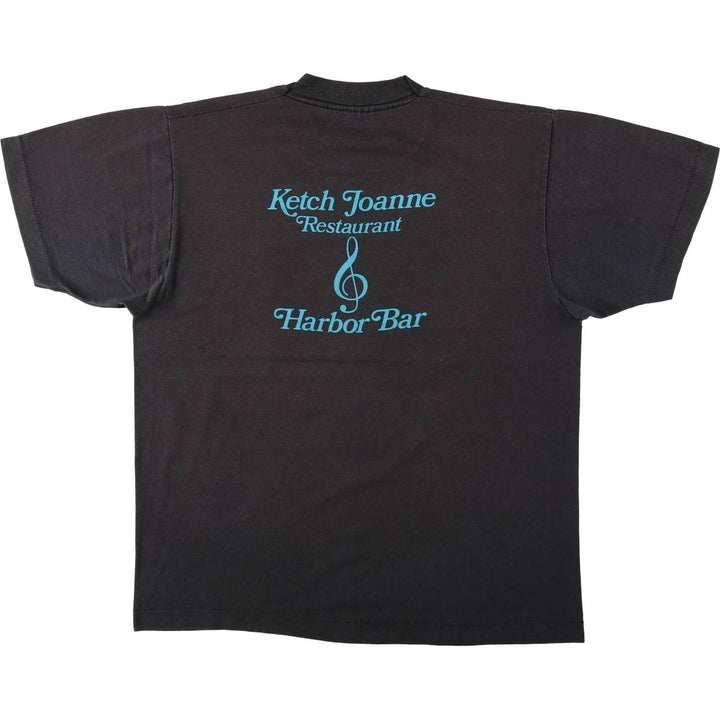 Printed T-shirt, men's size XL unclear black type Vintage Second Hand
