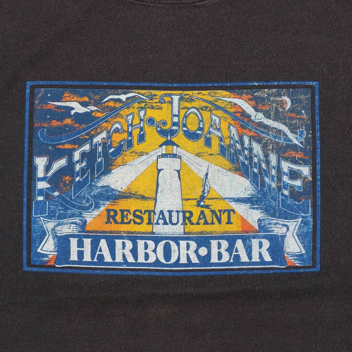 Printed T-shirt, men's size XL unclear black type Vintage Second Hand