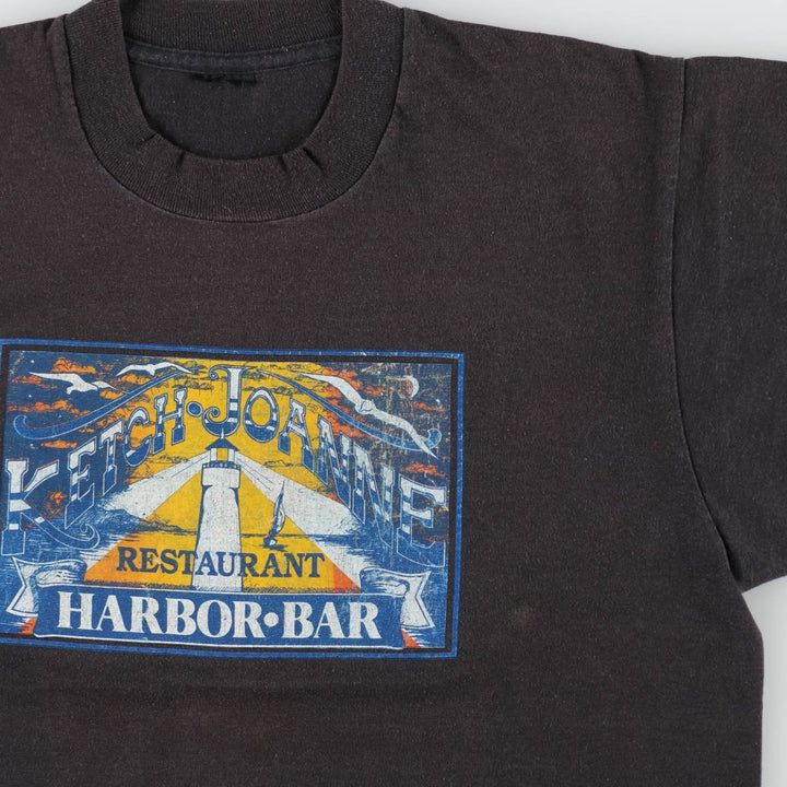 Printed T-shirt, men's size XL unclear black type Vintage Second Hand