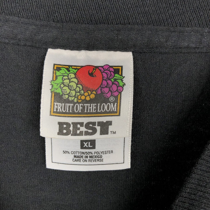 90s-00'S Fruit of the Loom Best Print T-Shirt, Men's XL equivalent, Vintage cotton black type Vintage Second Hand