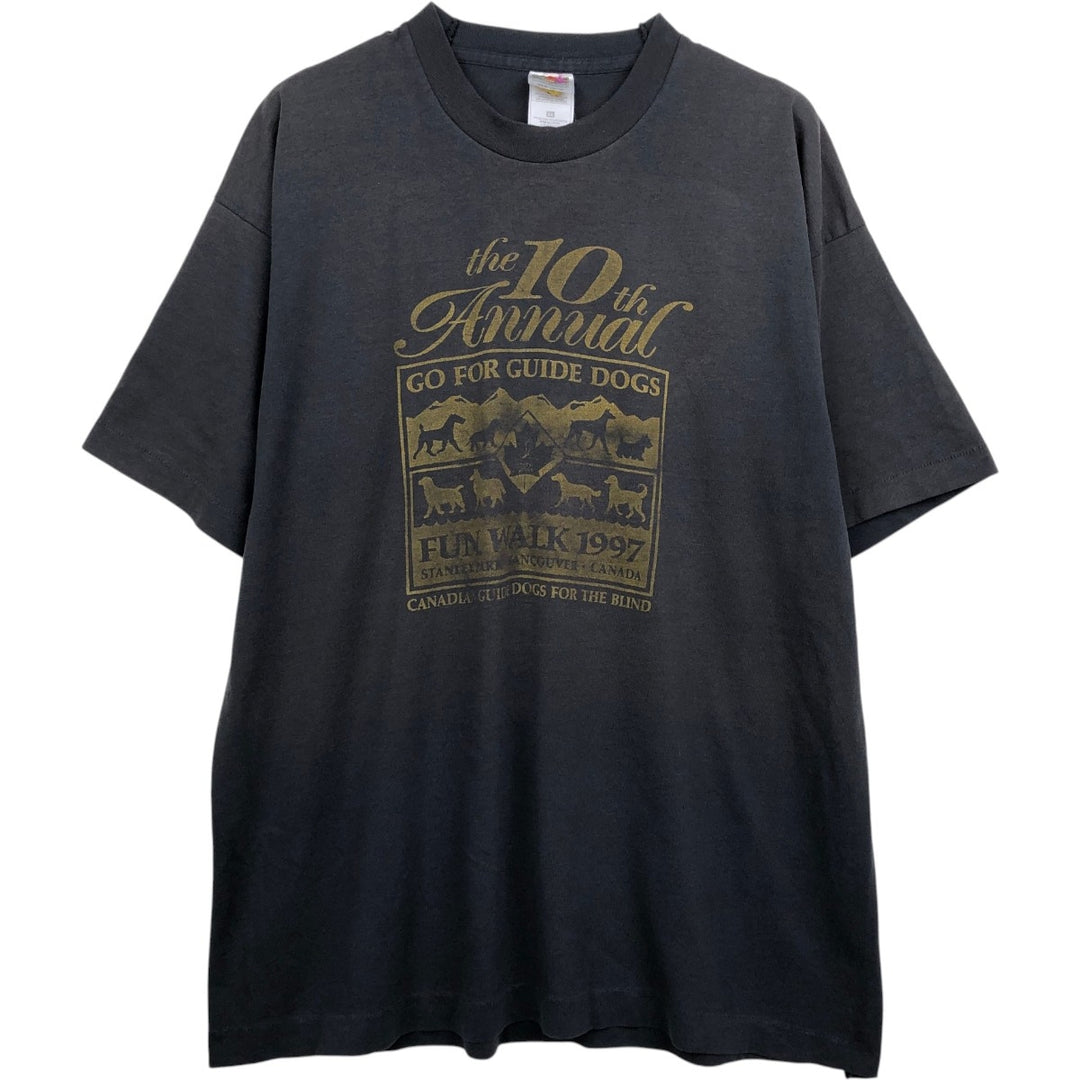 90s-00'S Fruit of the Loom Best Print T-Shirt, Made in Canada, Men's XL equivalent, Vintage cotton black type Vintage Second Hand