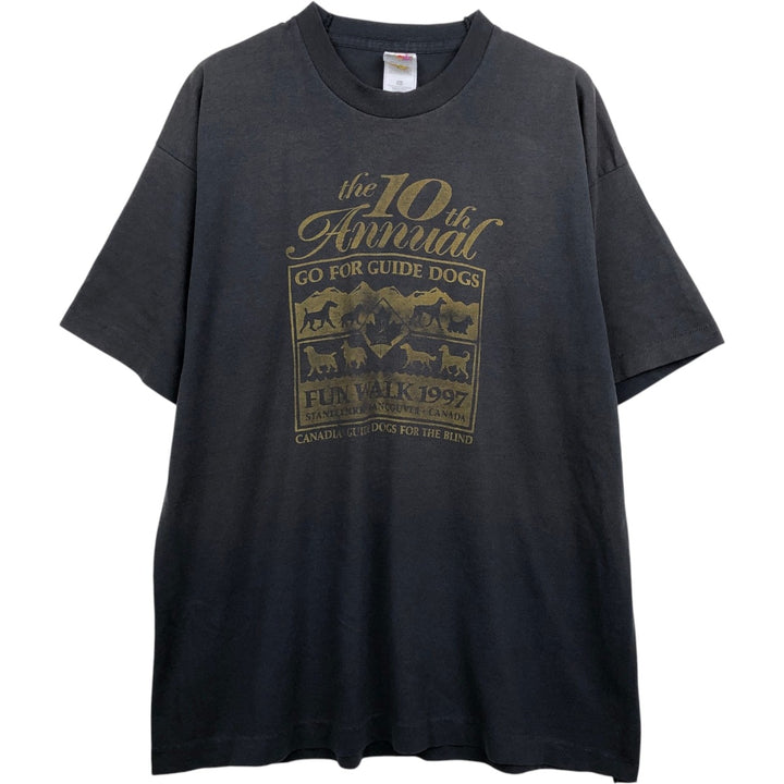 90s-00'S Fruit of the Loom Best Print T-Shirt, Made in Canada, Men's XL equivalent, Vintage cotton black type Vintage Second Hand