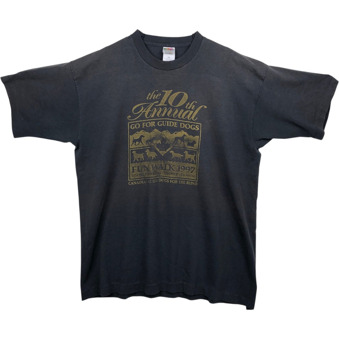 90s-00'S Fruit of the Loom Best Print T-Shirt, Made in Canada, Men's XL equivalent, Vintage cotton black type Vintage Second Hand