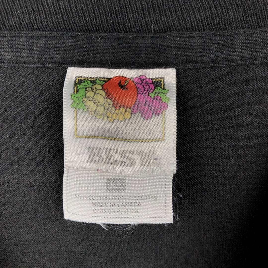 90s-00'S Fruit of the Loom Best Print T-Shirt, Made in Canada, Men's XL equivalent, Vintage cotton black type Vintage Second Hand