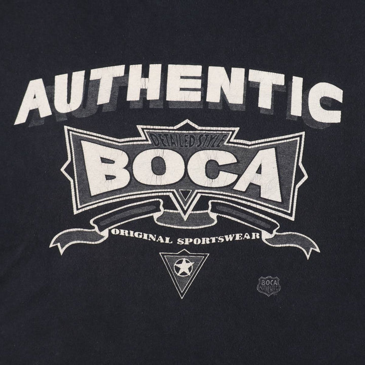 90'S BOCA Print T-Shirt, Made in Canada, Men's XL equivalent, Vintage cotton black type Vintage Second Hand