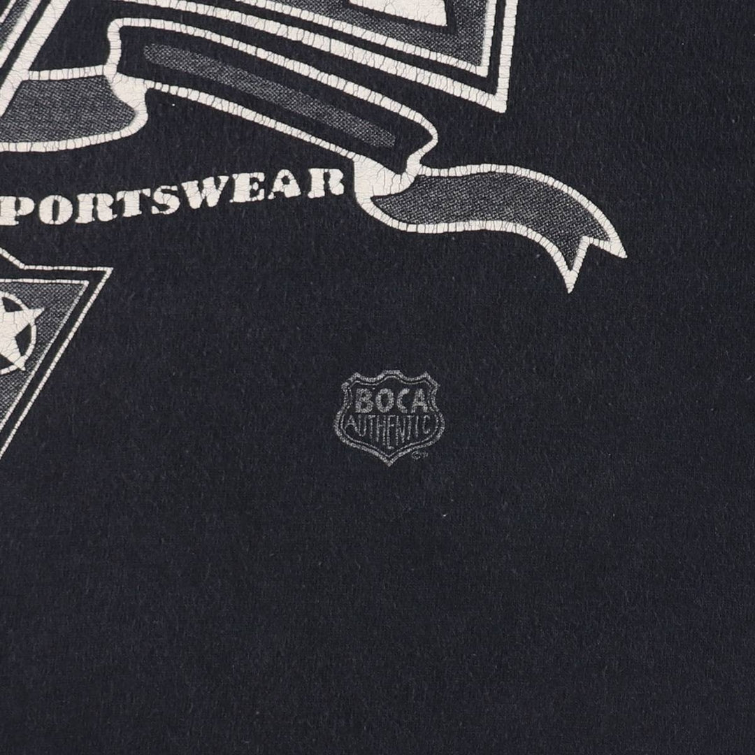 90'S BOCA Print T-Shirt, Made in Canada, Men's XL equivalent, Vintage cotton black type Vintage Second Hand