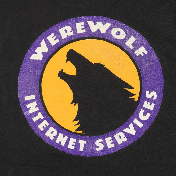 90s-00'S Fruit of the Loom Wolf Pattern Print T-Shirt, Men's Size XL (approx.) cotton black type Vintage Second Hand