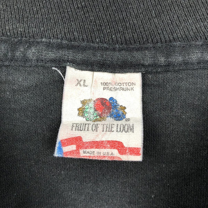 90'S Fruit of the Loom POW MIA Print T-Shirt, Made in USA, Men's XL equivalent, Vintage cotton black type Vintage Second Hand