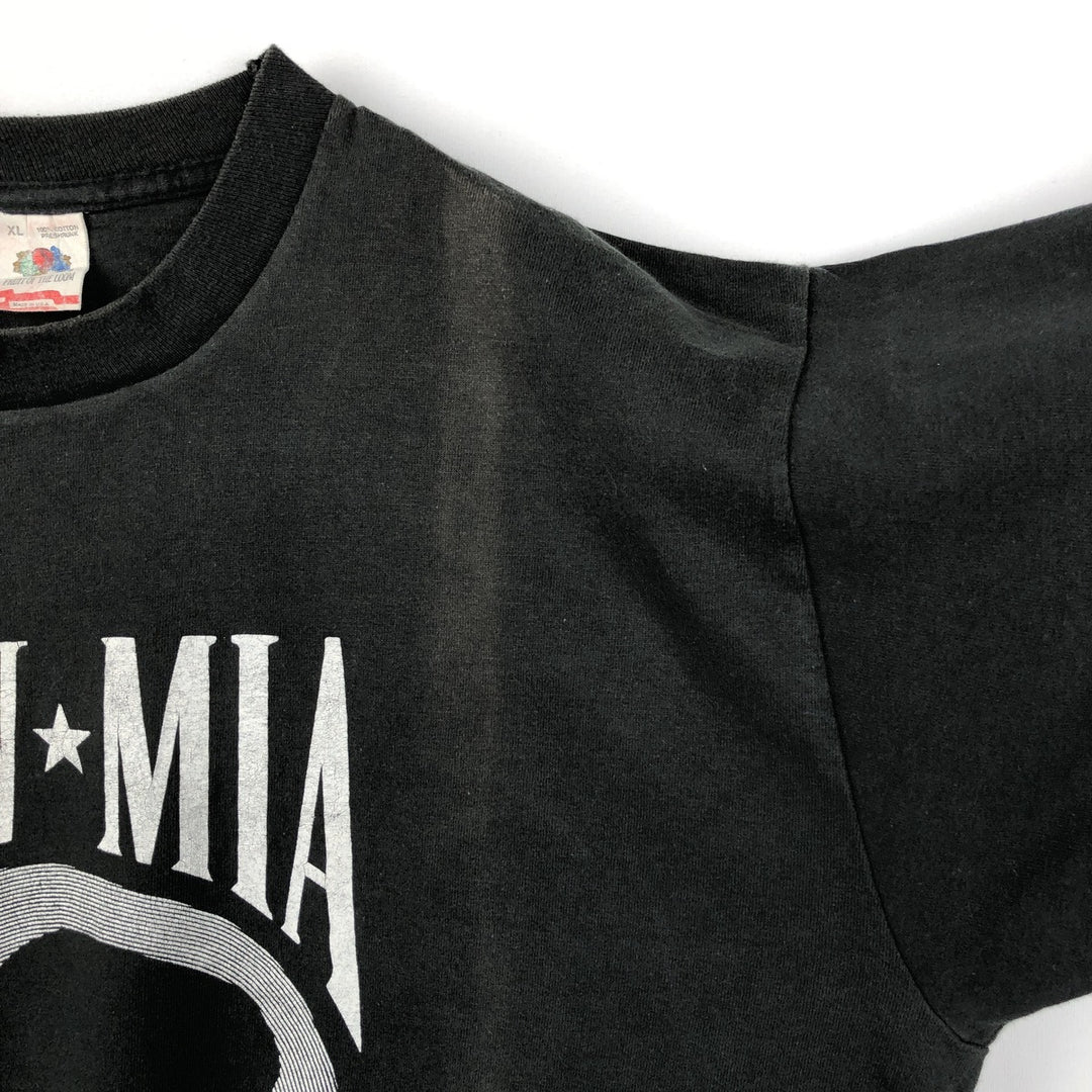 90'S Fruit of the Loom POW MIA Print T-Shirt, Made in USA, Men's XL equivalent, Vintage cotton black type Vintage Second Hand