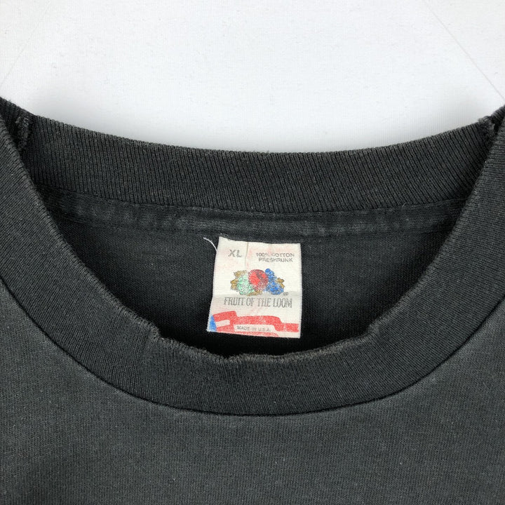 90'S Fruit of the Loom POW MIA Print T-Shirt, Made in USA, Men's XL equivalent, Vintage cotton black type Vintage Second Hand