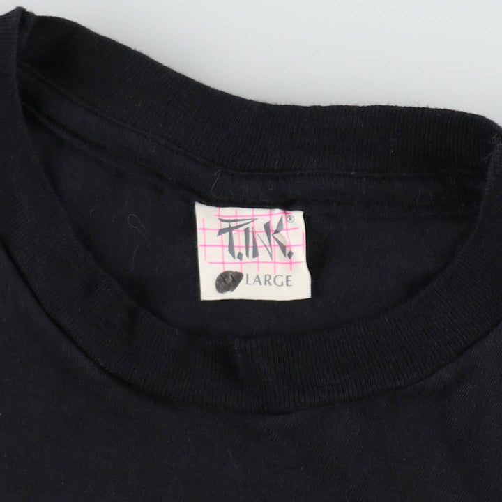 ~90'S PINK Souvenir T-shirt, Men's XXL equivalent, Vintage cotton black type Vintage Second Hand