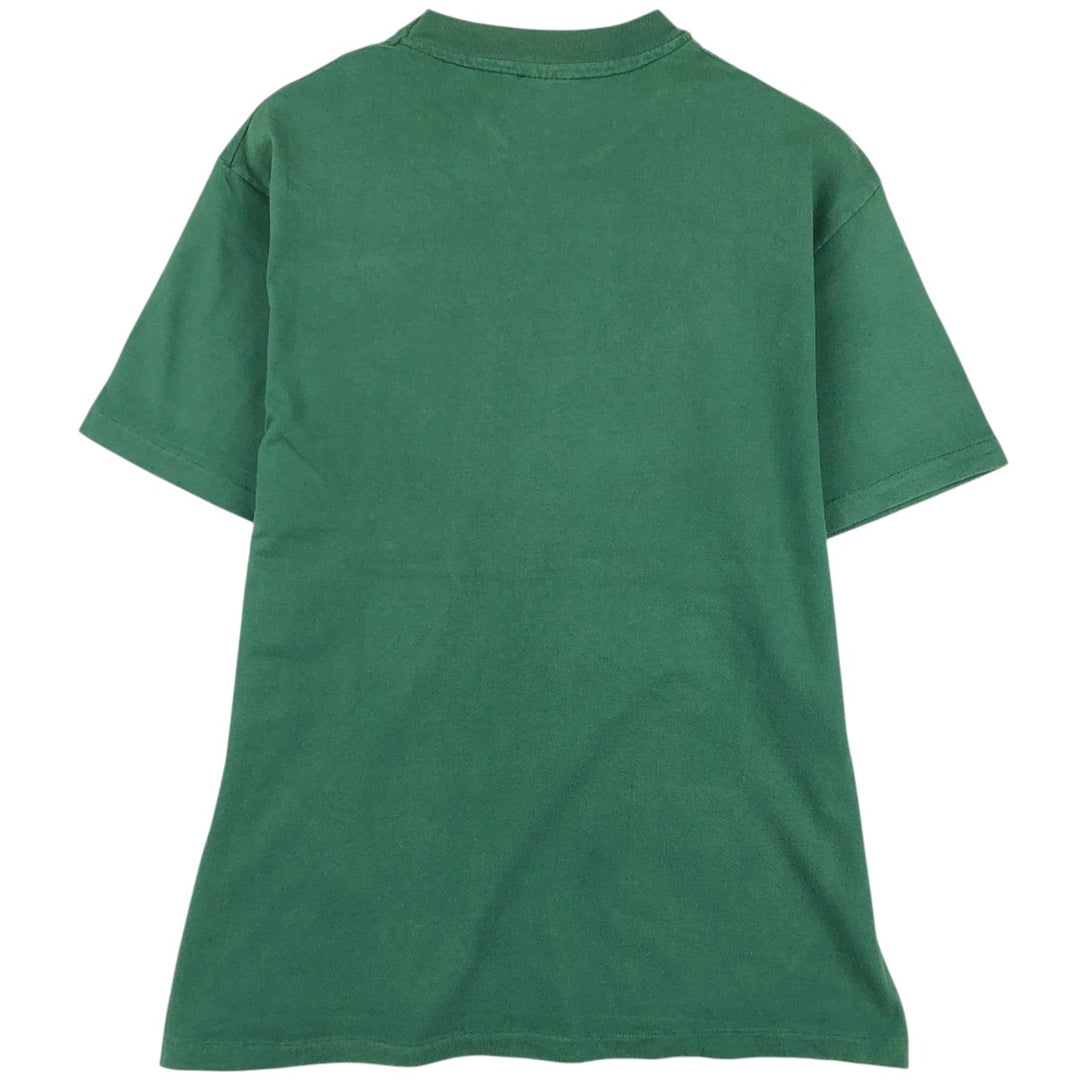 90'S Hanes BEEFY-T Printed T-shirt, Made in USA, Men's L size, Vintage cotton green type Vintage Second Hand