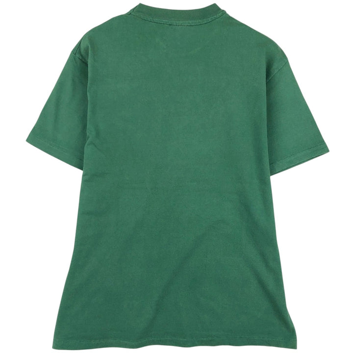 90'S Hanes BEEFY-T Printed T-shirt, Made in USA, Men's L size, Vintage cotton green type Vintage Second Hand