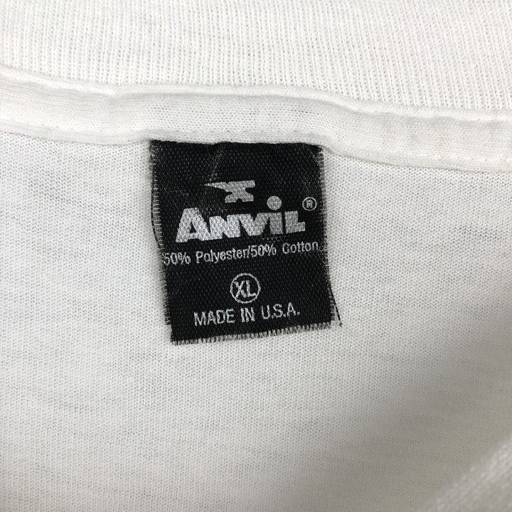 80'S Anvil Printed T-shirt Made in USA Men's XL Vintage polyester white type Vintage Second Hand
