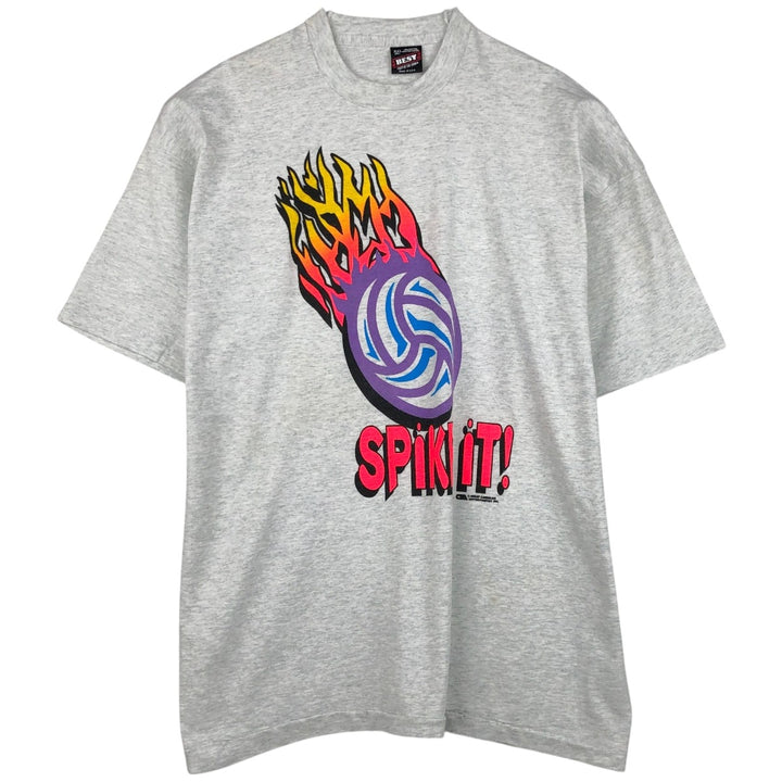 90'S Fruit of the Loom Best Printed T-shirt, Made in USA, Men's XXL, Vintage cotton gray type Vintage Second Hand
