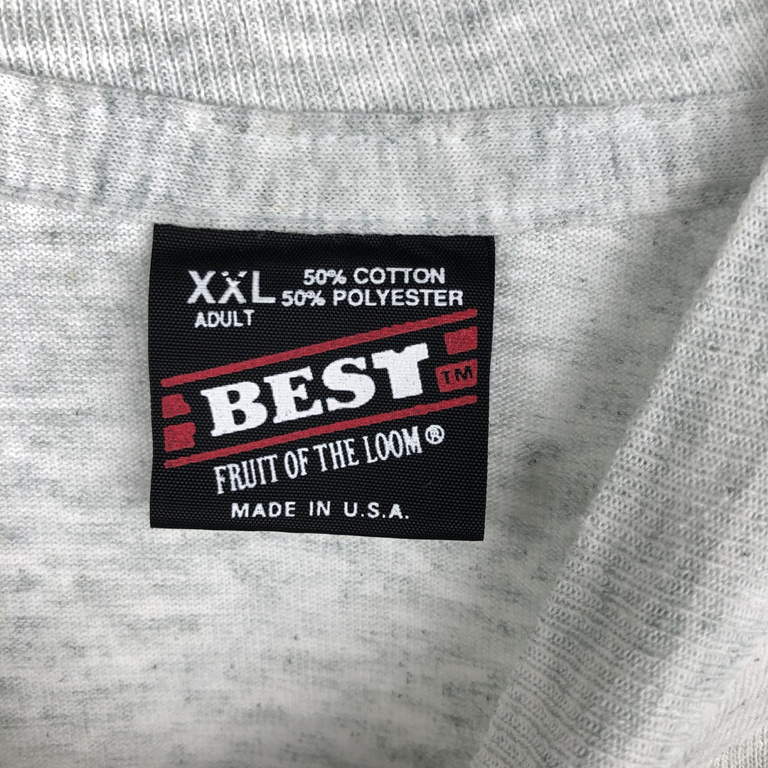 90'S Fruit of the Loom Best Printed T-shirt, Made in USA, Men's XXL, Vintage cotton gray type Vintage Second Hand