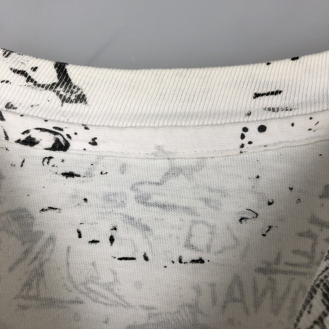 90'S Gecko Hawaii all-over print t-shirt, men's size XL equivalent, vintage. unclear white type Vintage Second Hand