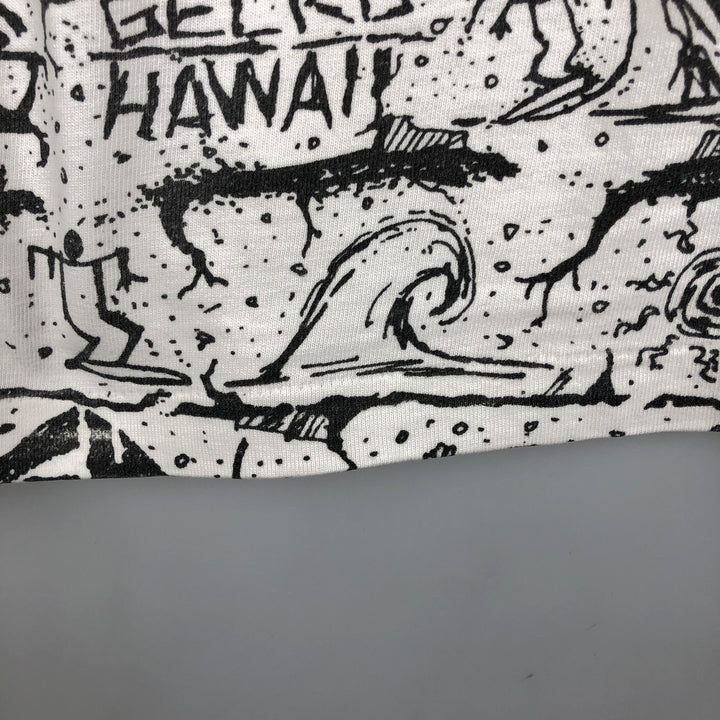 90'S Gecko Hawaii all-over print t-shirt, men's size XL equivalent, vintage. unclear white type Vintage Second Hand