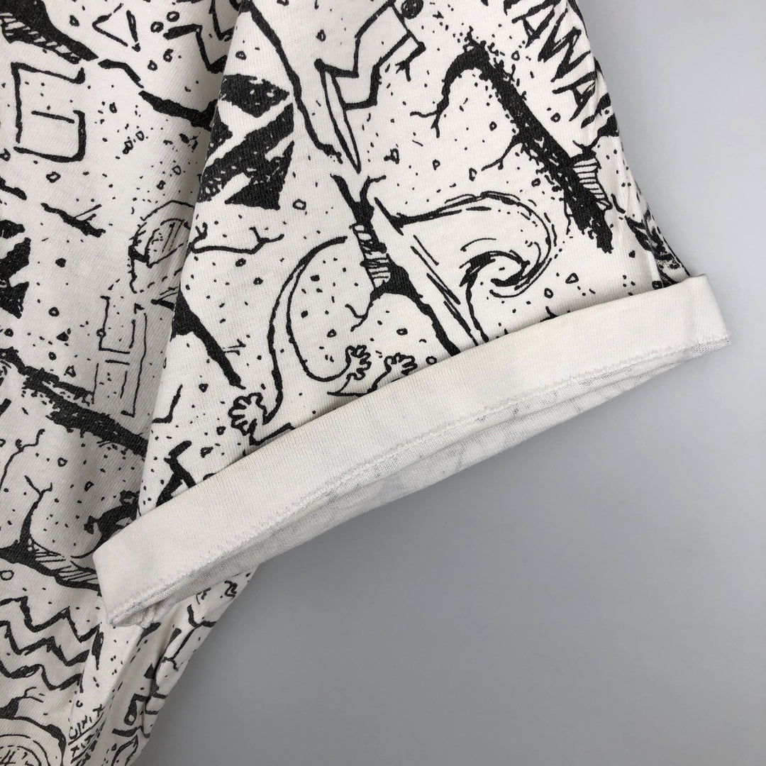 90'S Gecko Hawaii all-over print t-shirt, men's size XL equivalent, vintage. unclear white type Vintage Second Hand