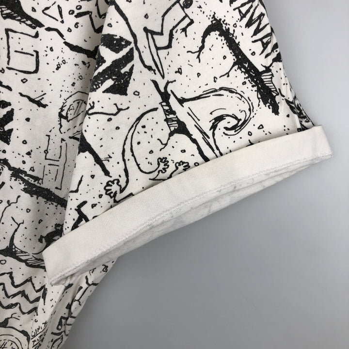 90'S Gecko Hawaii all-over print t-shirt, men's size XL equivalent, vintage. unclear white type Vintage Second Hand