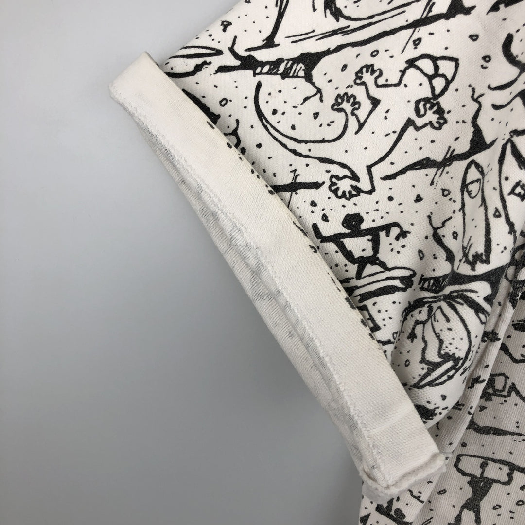 90'S Gecko Hawaii all-over print t-shirt, men's size XL equivalent, vintage. unclear white type Vintage Second Hand