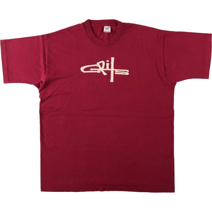 90'S Fruit of the Loom Grits Rap T-Shirt, Made in USA, Men's XL equivalent, Vintage cotton wine-red Vintage Second Hand