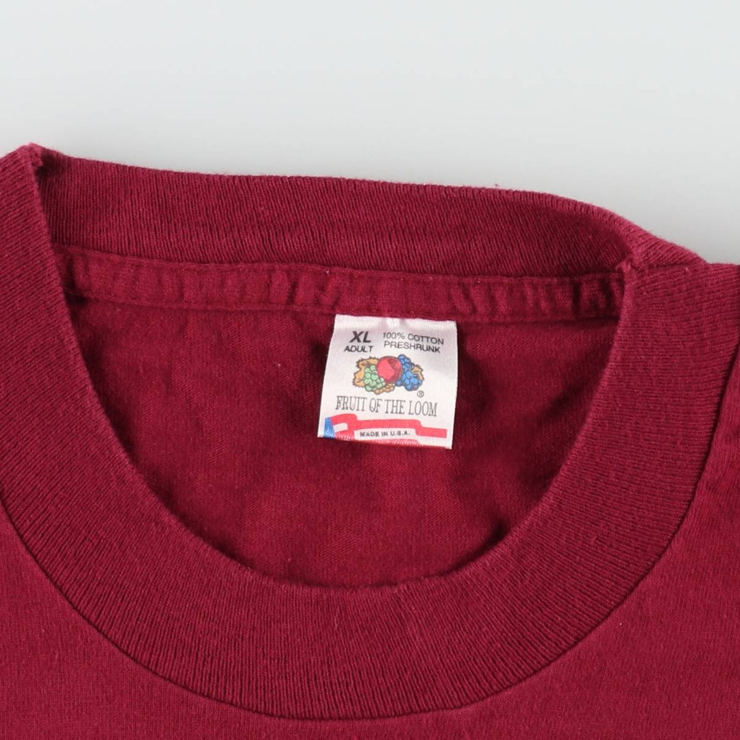 90'S Fruit of the Loom Grits Rap T-Shirt, Made in USA, Men's XL equivalent, Vintage cotton wine-red Vintage Second Hand