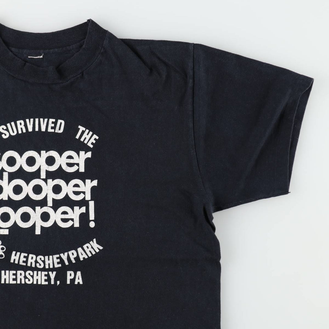 ~90'S HERSHEY PARK Print T-Shirt, Men's Size S (Equivalent), Vintage unclear black type Vintage Second Hand
