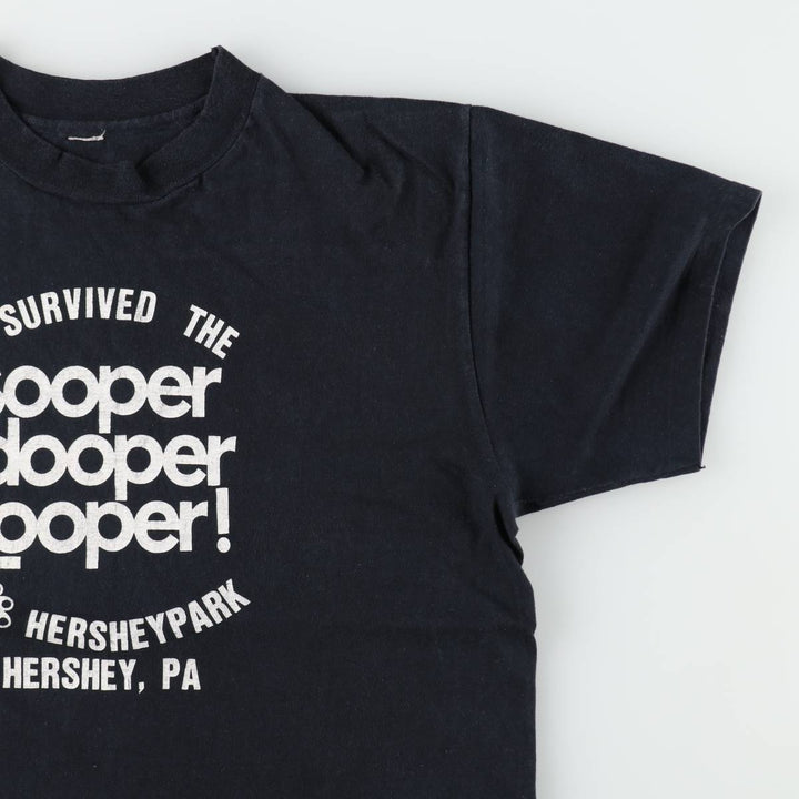 ~90'S HERSHEY PARK Print T-Shirt, Men's Size S (Equivalent), Vintage unclear black type Vintage Second Hand