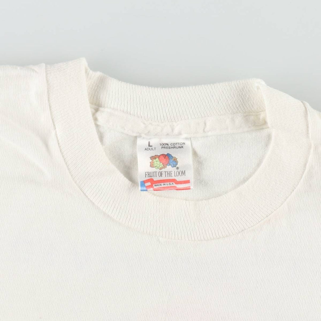 90'S Fruit of the Loom Catalina Flyer Print T-Shirt, Made in USA, Men's Size L (approx.), Vintage cotton white type Vintage Second Hand