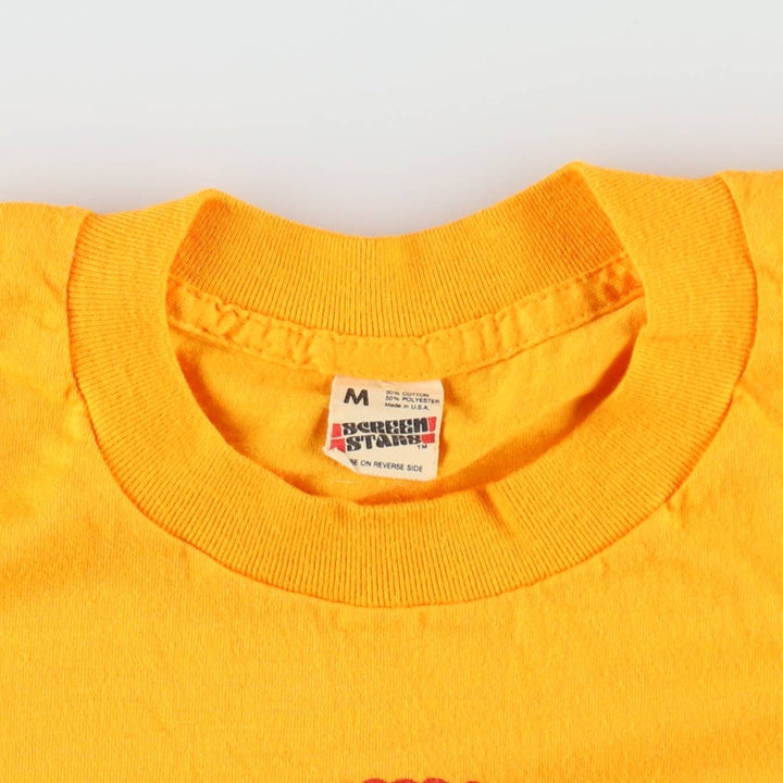 80'S SCREEN STARS Printed T-shirt Made in USA Men's M Vintage cotton yellow type Vintage Second Hand