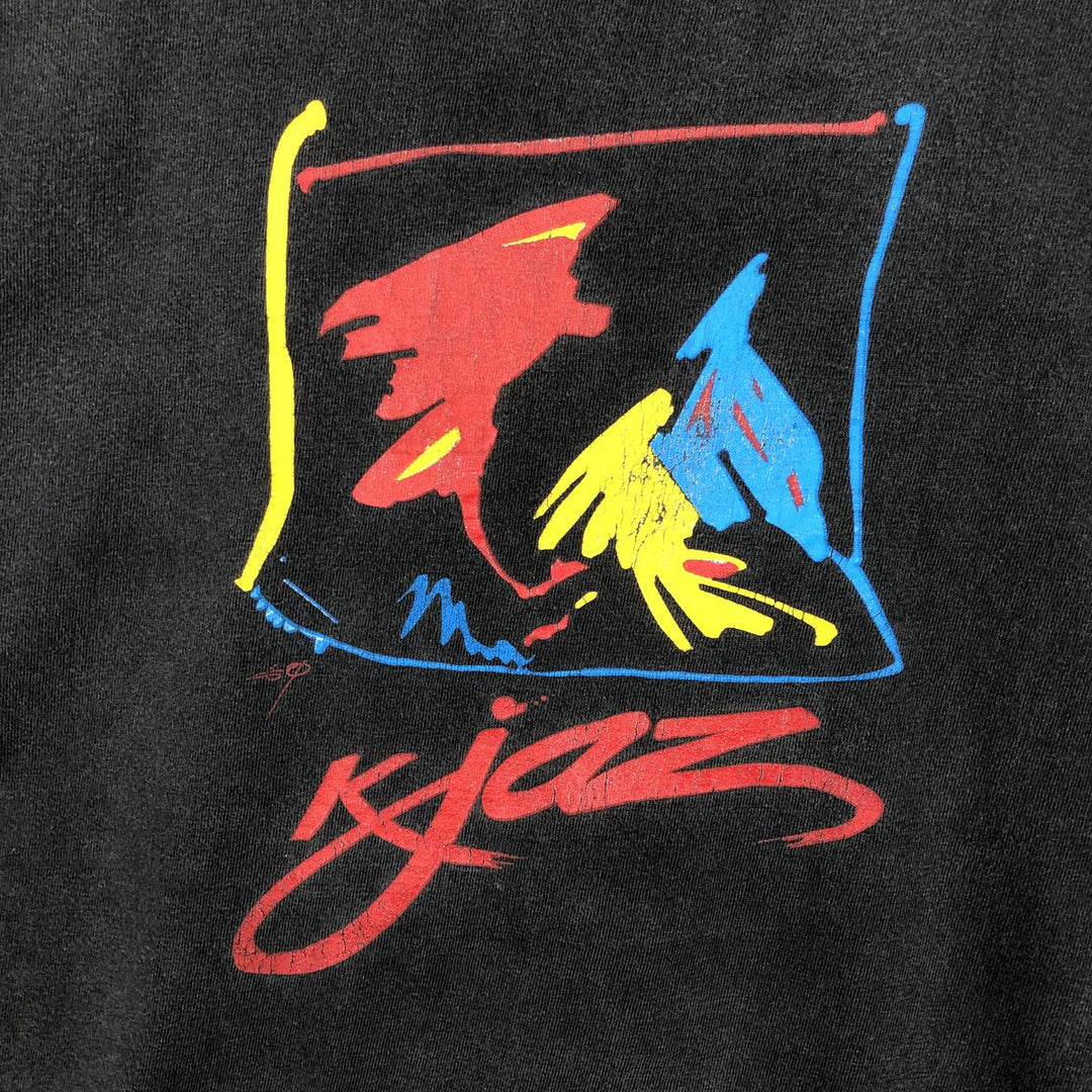 90'S Hanes BEEFY-T Printed T-shirt, Made in USA, Men's L size, Vintage cotton black type Vintage Second Hand