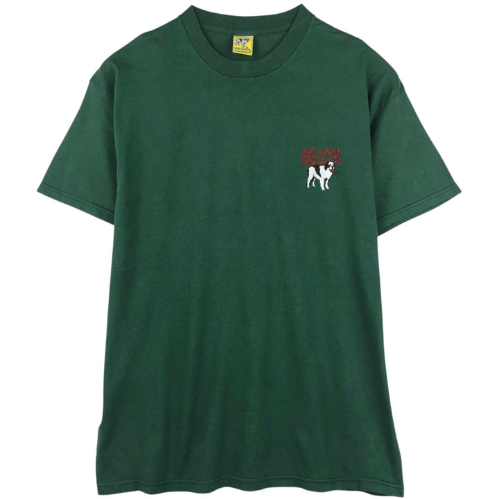 2000'S BIG DOGS Print T-Shirt, Made in USA, Men's XL equivalent. cotton green type Vintage Second Hand