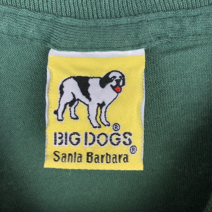 2000'S BIG DOGS Print T-Shirt, Made in USA, Men's XL equivalent. cotton green type Vintage Second Hand