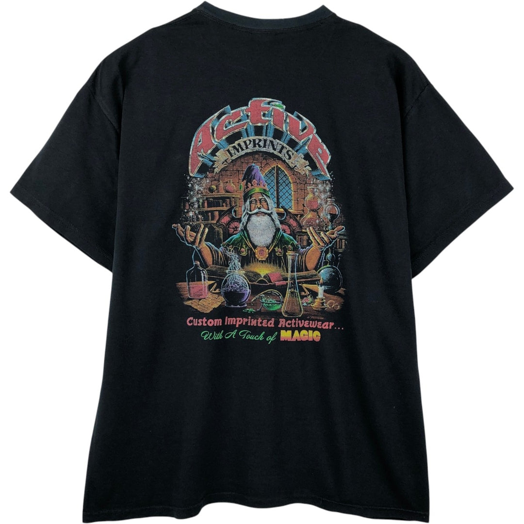 Gildan Printed T-shirt, Men's XL size cotton black type Vintage Second Hand